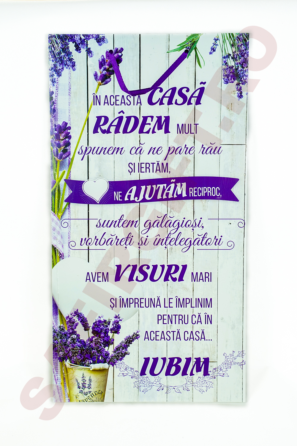 Tablou din lemn cu mesaj In aceasta casa