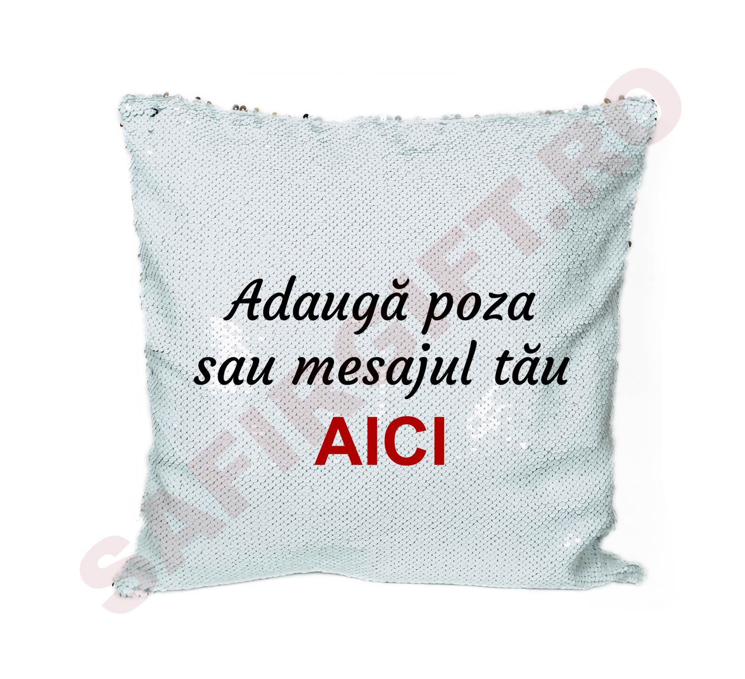 Perna cu paiete alb + rosu personalizata