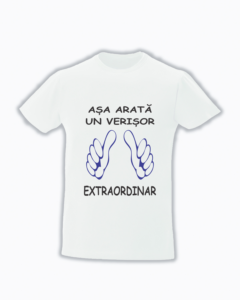 trc014 Asa arata un verisor extraordinar 1 Tricou personalizat Asa arata un verisor extraordinar cadouri pentru verisor