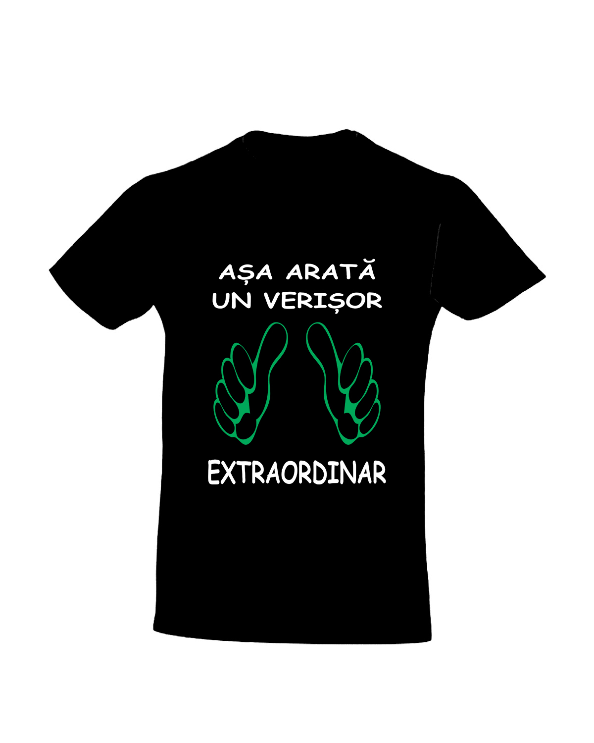 trc014 Asa arata un verisor extraordinar negru Tricou personalizat Asa arata un verisor extraordinar cadouri pentru verisor
