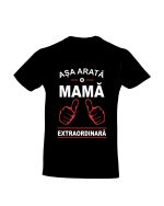 trc018 Asa arata o mama extraordinara negru Tricou personalizat asa arata o mama extraordinara cadouri pentru mama
