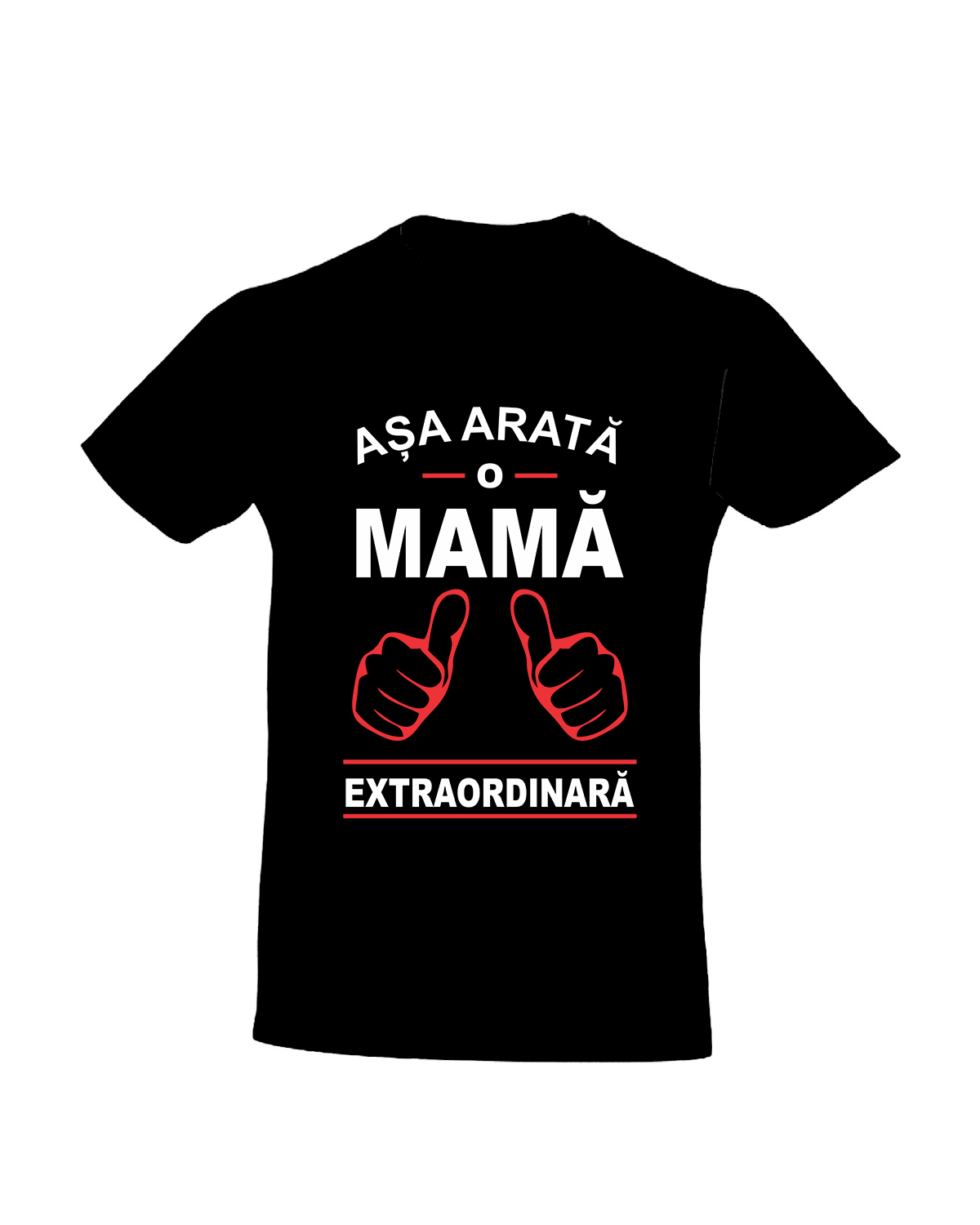 trc018 Asa arata o mama extraordinara negru Tricou personalizat asa arata o mama extraordinara cadouri pentru mama
