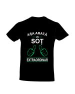 trc019 Asa arata un SOT extraordinar negru Tricou personalizat Asa arata un sot extraordinar cadouri pentru sot