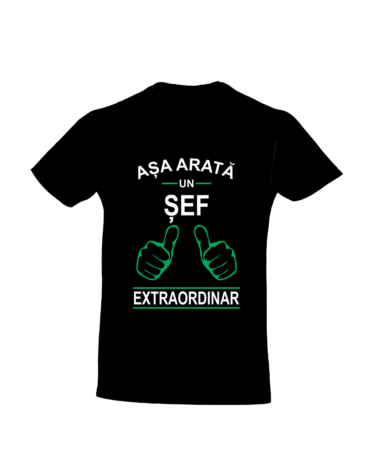 trc031 Asa arata un SEF extraordinar negru Tricou personalizat Asa arata un sef extraordinar cadouri pentru sef