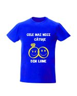 trc037 Cele mai mici catuse din lume albastru Tricou personalizat Cele mai mici catuse din lume tricouri cu mesaje haioase