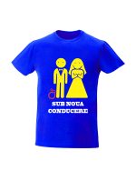 trc038 Sub noua conducere albastru Tricou personalizat Sub noua conducere tricouri nunta cu mesaje haioase