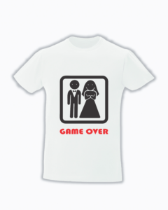trc039 Game Over Tricou personalizat Game over tricouri nunta cu mesaje haioase