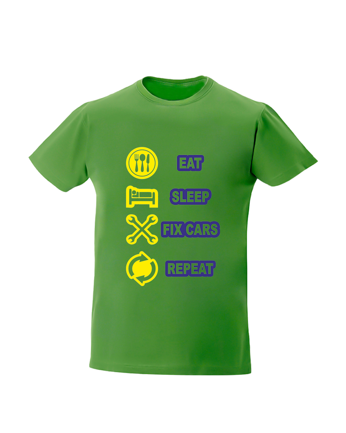 Tricou personalizat Eat sleep fix cars repeat tricouri cu mesaj pentru mecanici cadouri pentru mecanici