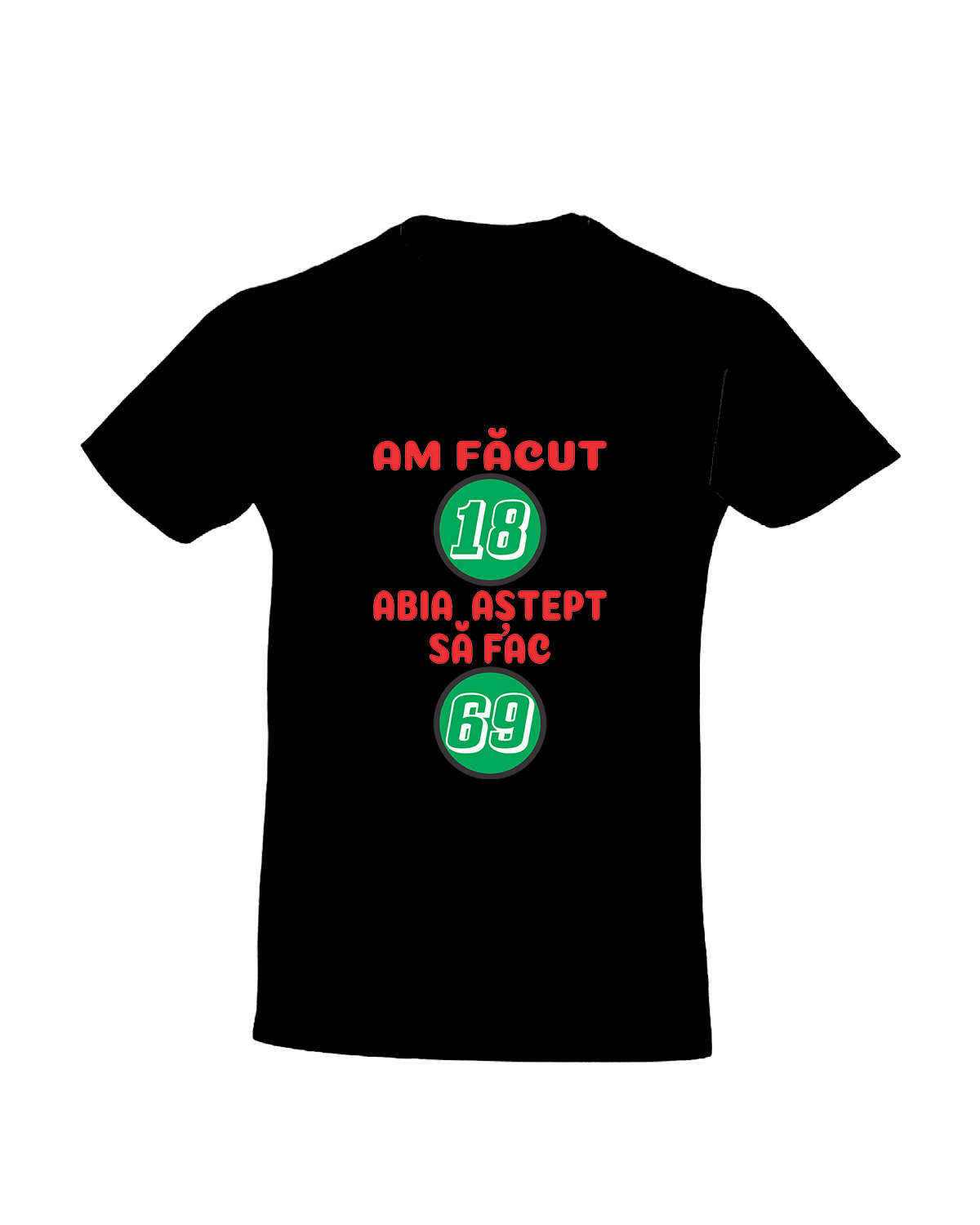 trc049 Am facut 18, Abia astept sa fac 69 negru Tricou personalizat Am facut 18 ani abia astept sa fac 69 cadouri pentru majorat cadouri 18 ani