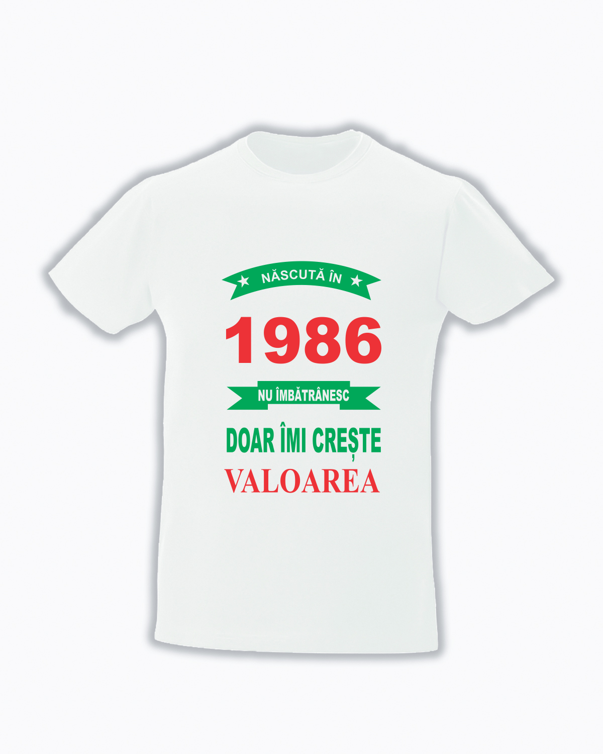 Tricou Personalizat Nascuta in nu imbatranesc doar imi creste valoarea cadouri aniversare tricouri aniversare cu anul nasterii si varsta