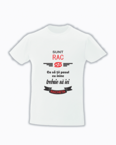 trc055 Sunt RAC , Ca sa tii pasul cu mine trebuie sa iei racheta - Copie Tricou Personalizat Sunt Zodia Rac! cadouri pentru raci