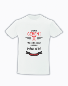 trc062 Sunt GEMENI , Ca sa tii pasul cu mine trebuie sa iei racheta Tricou Personalizat Zodia Gemeni! cadouri pentru gemeni