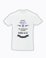 trc065 Sunt PESTI , Ca sa tii pasul cu mine trebuie sa iei racheta alb Tricou personalizat sunt Zodia Pesti cadouri pentru pesti