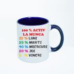 100% activ la munca maner albastru cana 100% activ la munca maner albastru