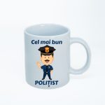 CN003 Cel mai bun politist alba Cana personalizata Cel mai bun politist