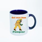 CN007 Cel mai bun pompier maner albastru cana personalizata Cel mai bun pompier