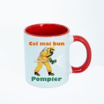 CN007 Cel mai bun pompier maner rosu cana personalizata Cel mai bun pompier