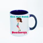 CN008 Cea mai buna doctorita maner albastru Cana personalizata cea mai buna doctorita