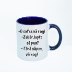 CN012 O cafea va rog maner albastru Cana personalizata o cafea va rog