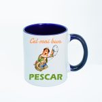 CN014 Cel mai bun pescar alba cu maner albastru Cana personalizata Cel mai bun pescar