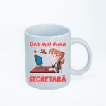 CN018 Cea mai buna secretara alba simpla Cana personalizata Cea mai buna secretara