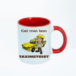 CN026 Cel mai bun taximetrist alba cu maner rosu Cana personalizata Cel mai bun taximetrist