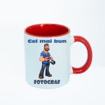 CN032 Cel mai bun fotograf alba cu maner rosu Cana personalizata Cel mai bun fotograf