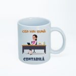 CN033 Cea mai buna contabila alba simpla Cana personalizata Cea mai buna contabila