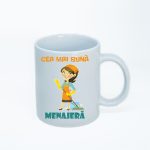 CN035 Cea mai buna menajera alba simpla Cana personalizata Cea mai buna menajera