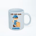 CN036 Cel mai bun curier alba simpla Cana personalizata Cel mai bun curier