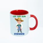 CN038 Cel mai bun fermier alba cu maner rosu Cana personalizata Cel mai bun fermier