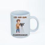 CN039 Cel mai bun cameraman alba simpla Cana personalizata Cel mai bun cameraman