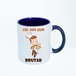CN041 Cel mai bun brutar alba cu maner albastru Cana personalizata Cel mai bun brutar