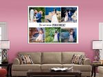 CNV033 Tablou canvas colaj 6 poze + mesaj fundal 3 Tablou canvas colaj 6 poze personalizat decor casa decoratiuni multicanvas