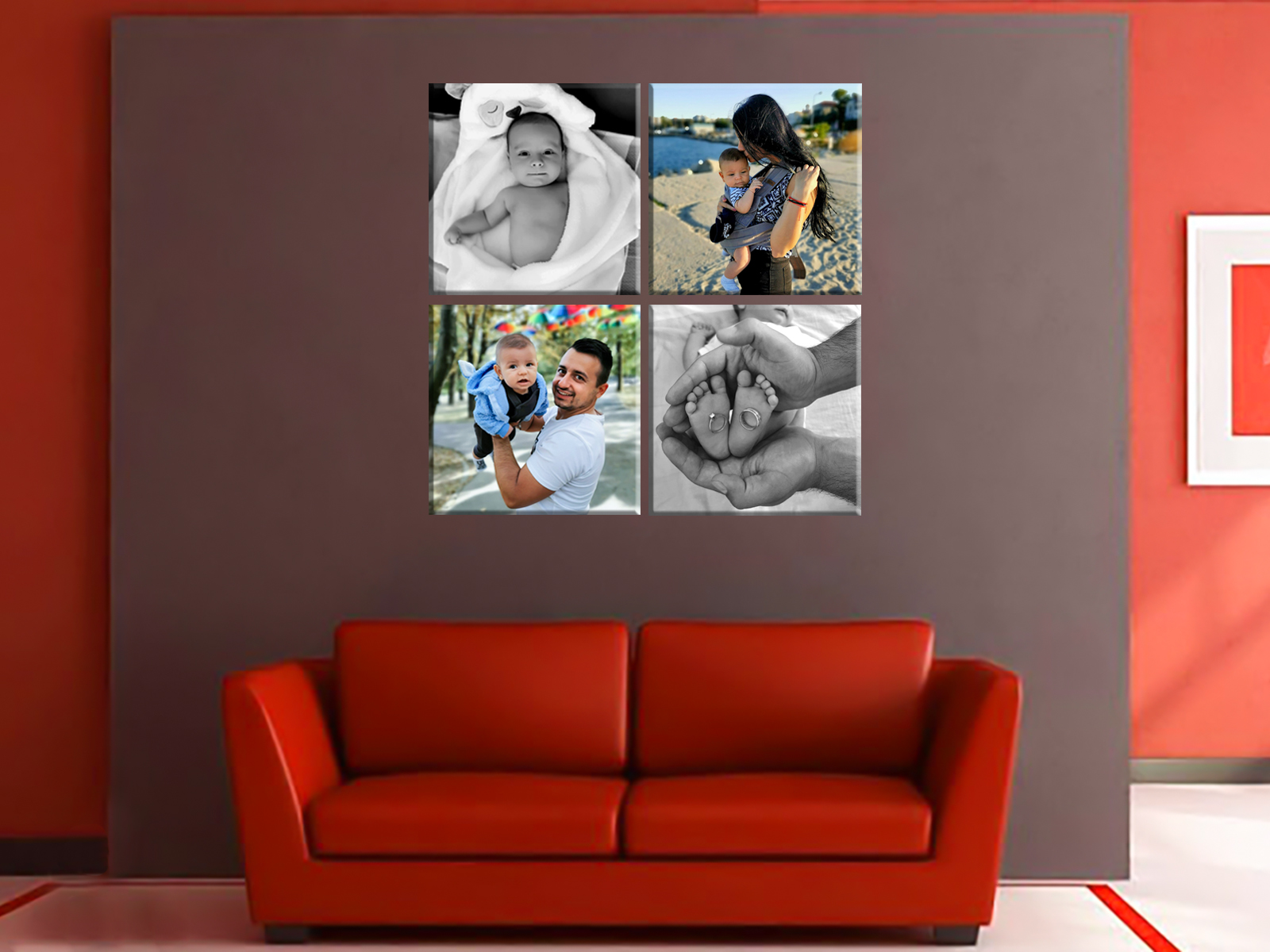 Set 4 tablouri canvas patrate Multicanvas Multi canvas decorul casei decoratiuni