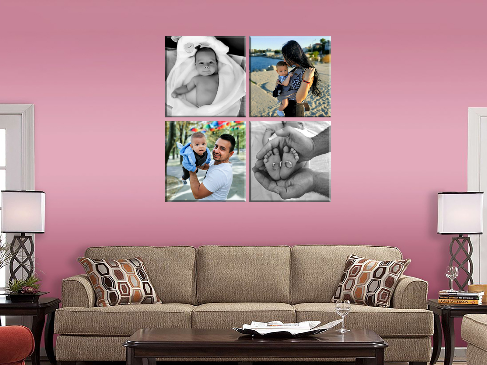 Set 4 tablouri canvas patrate Multicanvas Multi canvas decorul casei decoratiuni
