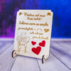 Tablou lemn gravat cu mesaj si poza cadouri personalizate Iubirea care se naste