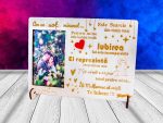 grv013 ornament lemn Iti multumesc ca existi cu poza sot 1 Tablou lemn gravat cu mesaj si poza cadouri personalizate Iti multumesc ca existi