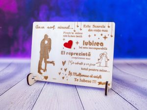 grv013 tablou lemn Iti multumesc ca existi fara poza sot Tablou lemn gravat cu mesaj si poza cadouri personalizate Tablou lemn gravat cu mesaj si poza cadouri personalizate Iubirea care se naste