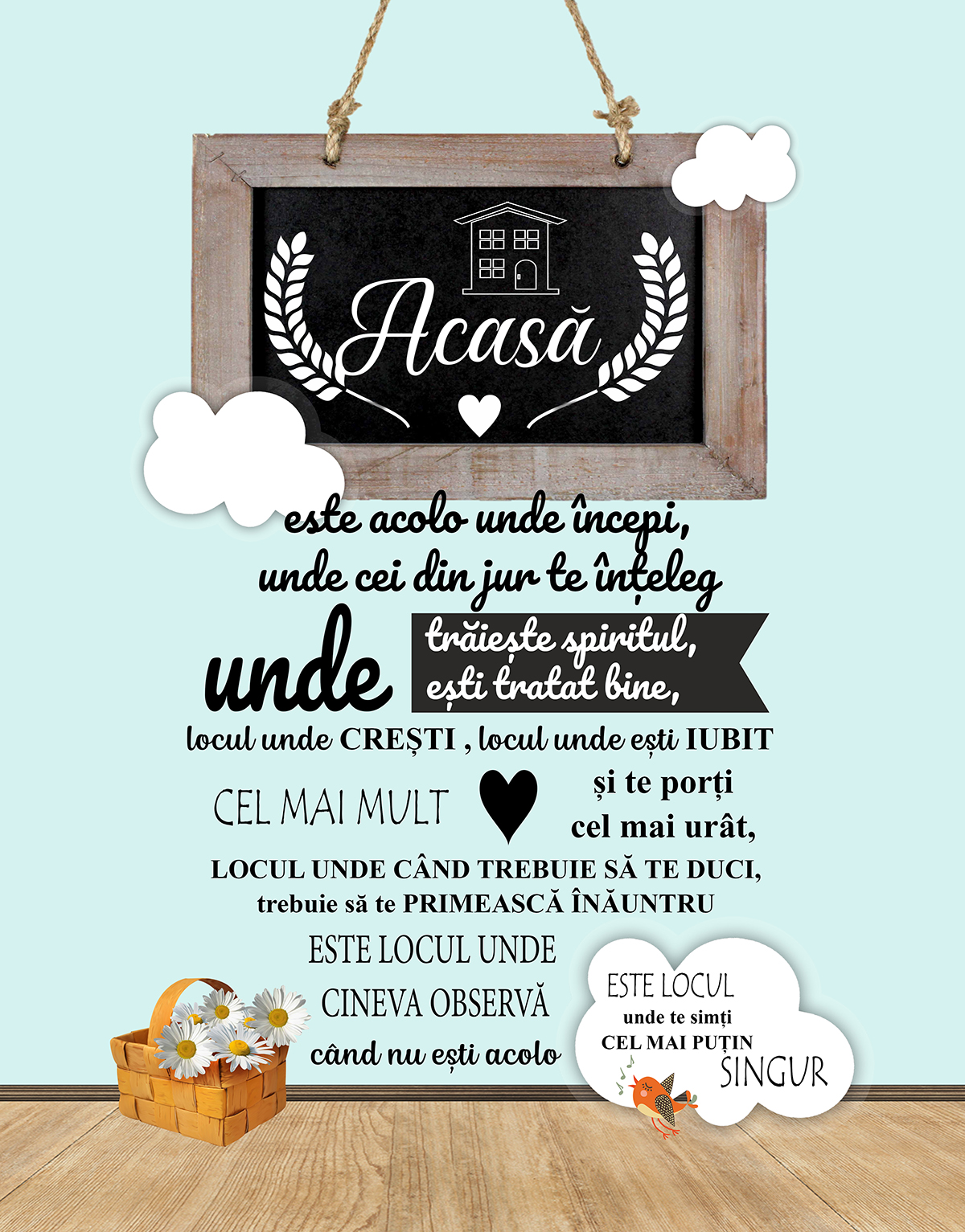 CNV021 Acasa este acolo unde Tablou canvas personalizat Acasa este acolo unde cu mesaj decoratiuni living sufragerie decorul casei