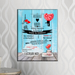 Tablou canvas personalizat regulile iubirii decoratiuni living sufragerie casa dormitor