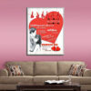 Tablou canvas personalizat regulile iubirii inima decoratiuni living sufragerie dormitor