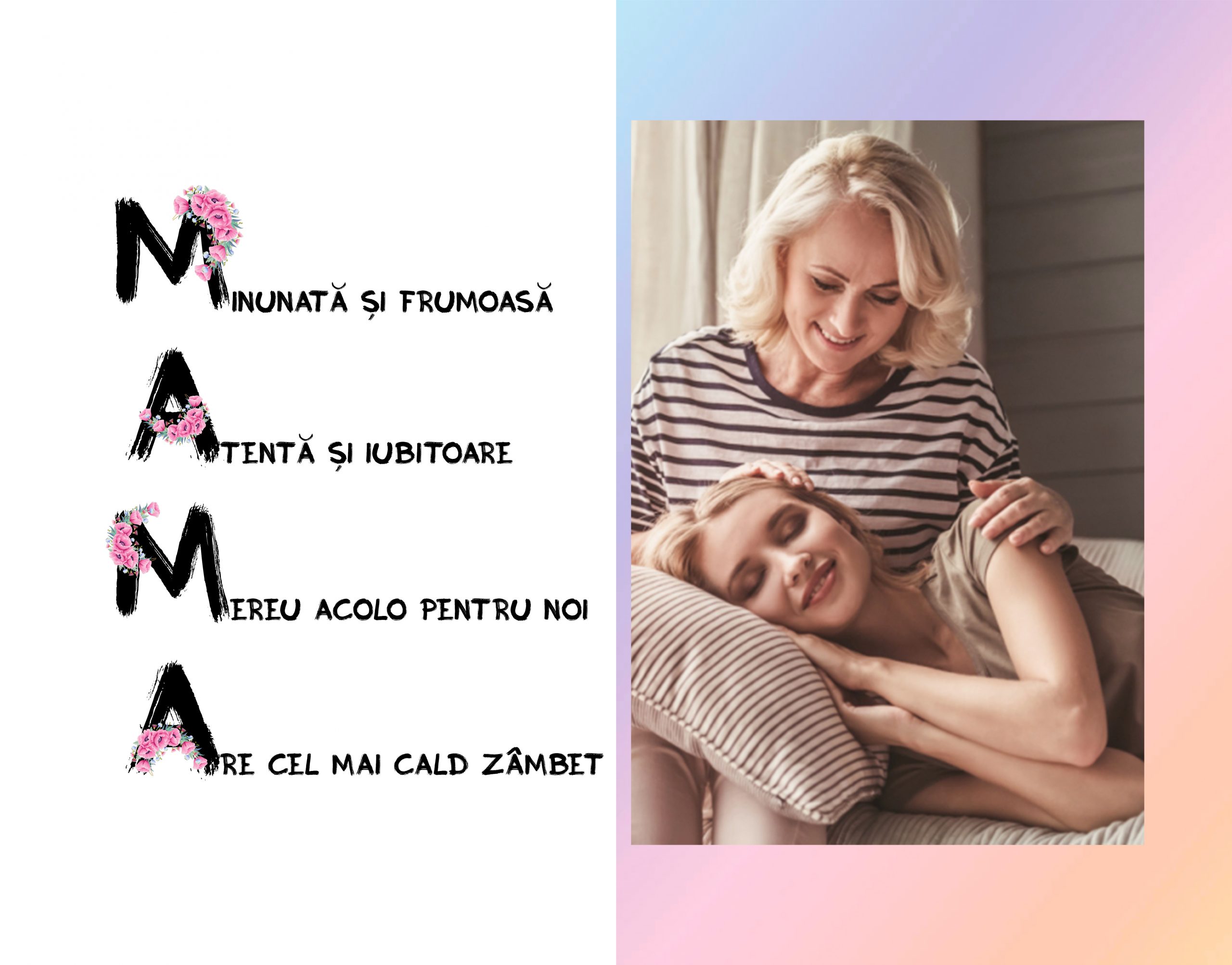 Tablou canvas mama cu poza si mesaj