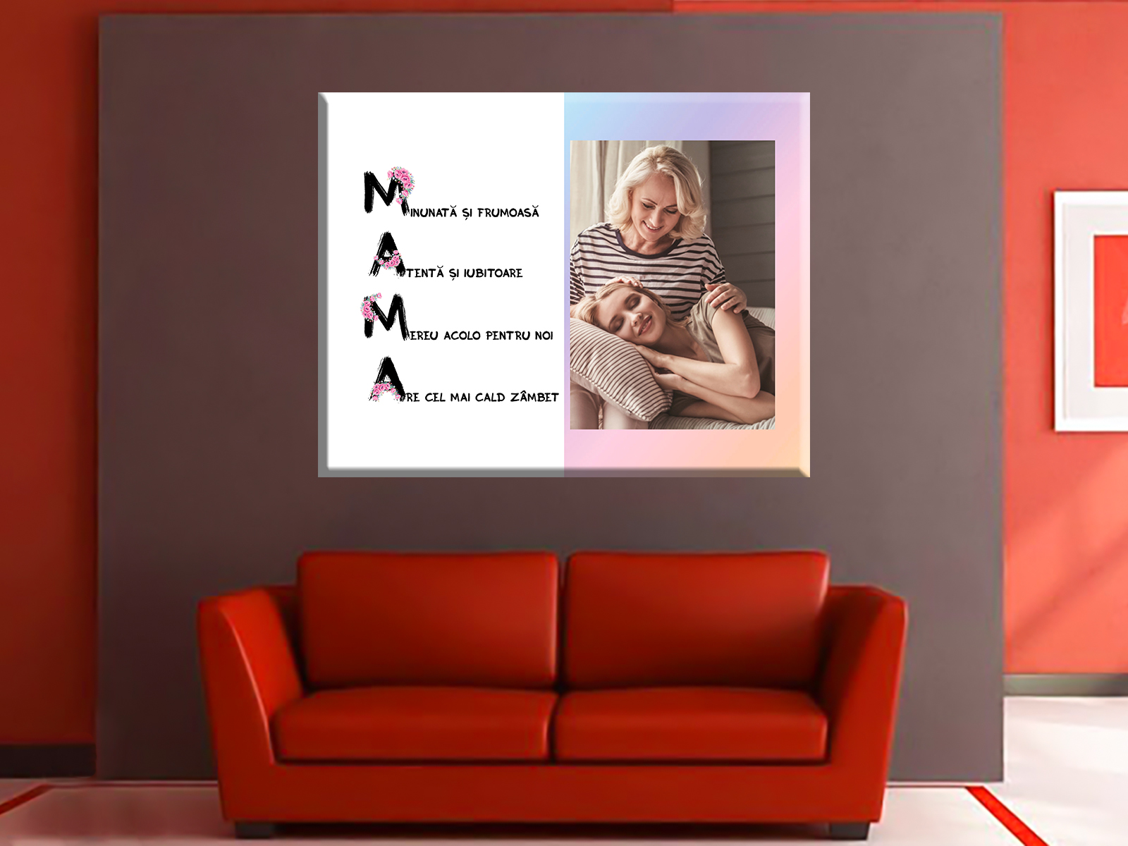 Tablou canvas mama cu poza si mesaj