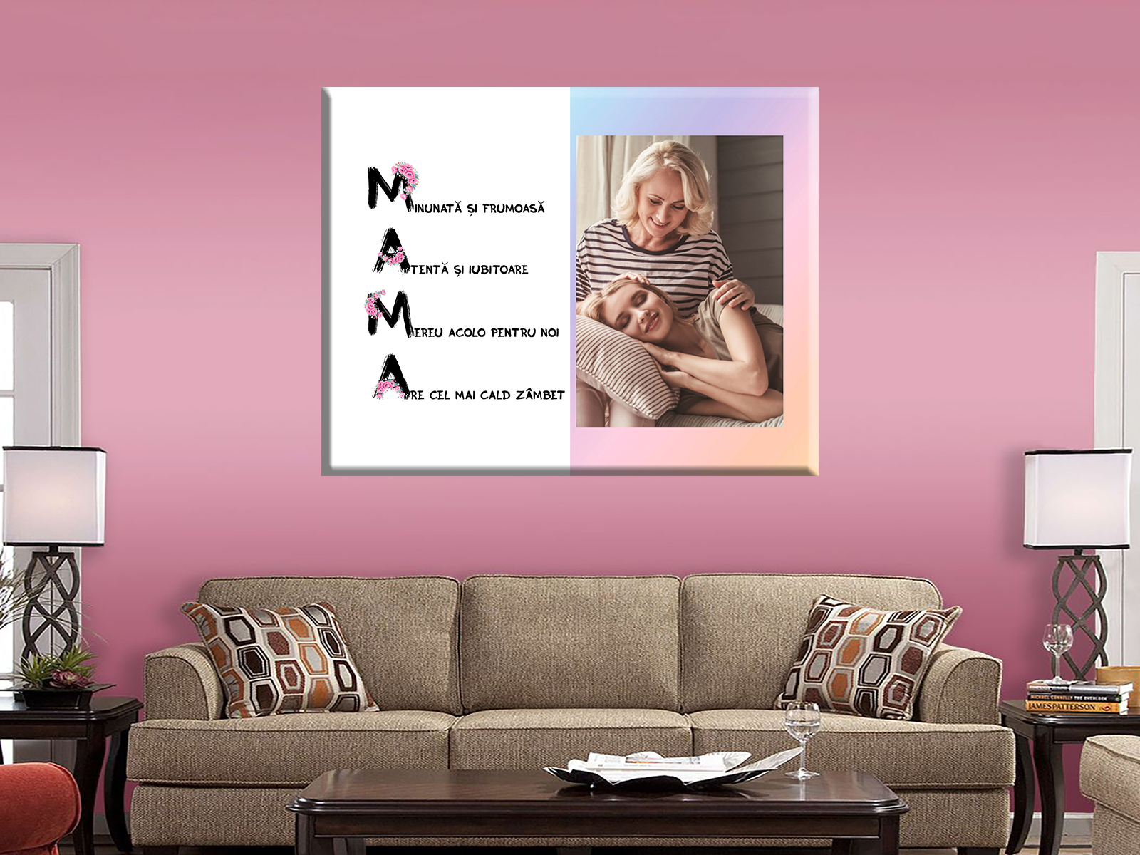 Tablou canvas mama cu poza si mesaj