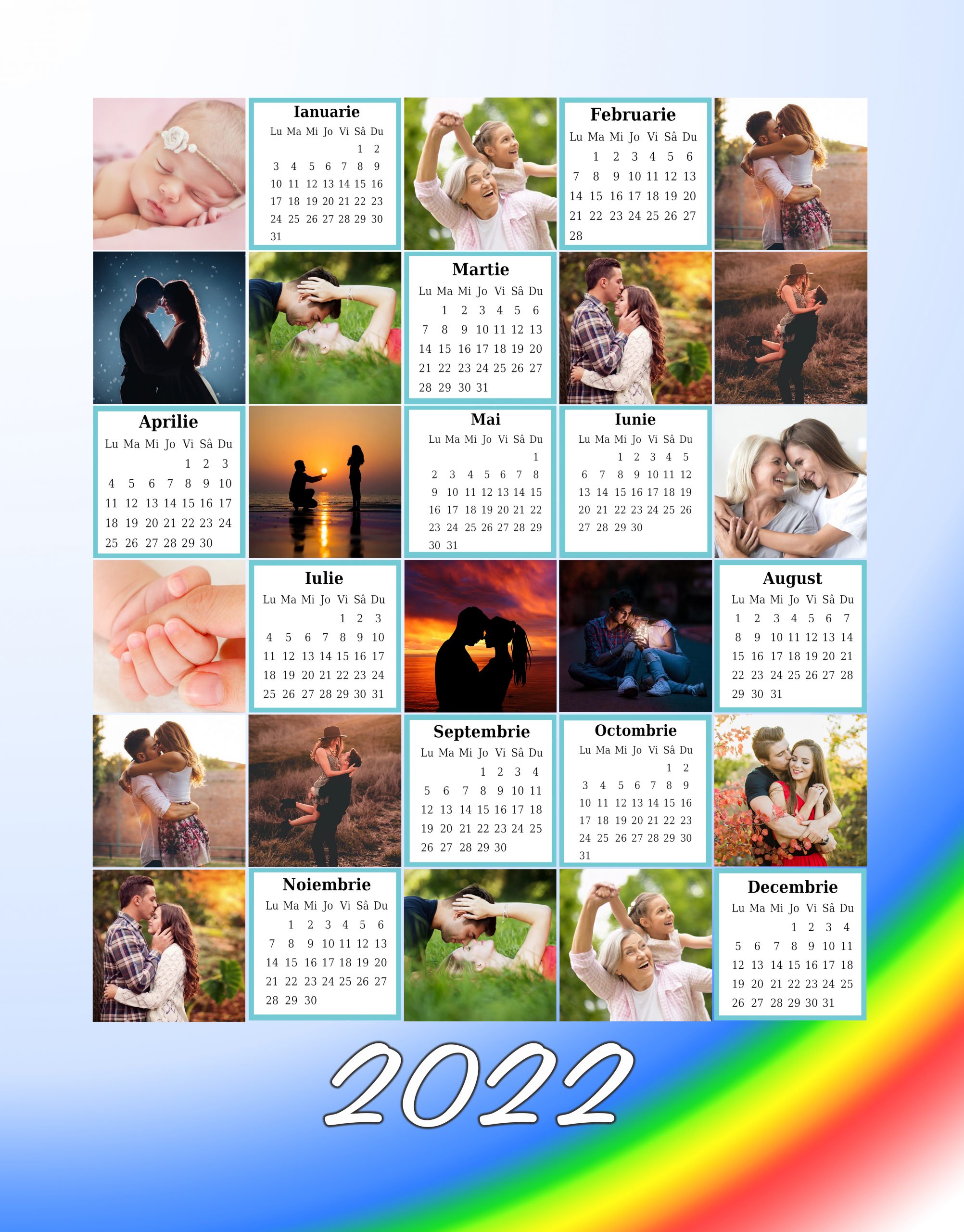 Tablou canvas calendar cu poze