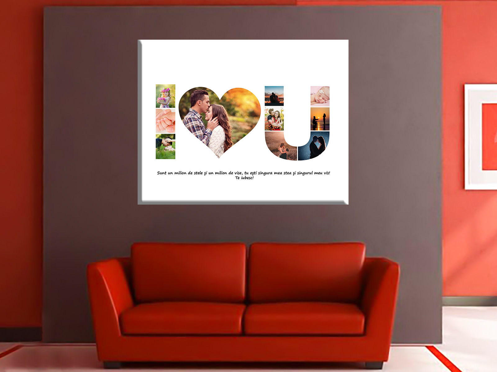 Tablou canvas i love you te iubesc ziua indragostitilor dragobete cadouri iubit iubita sotie sot