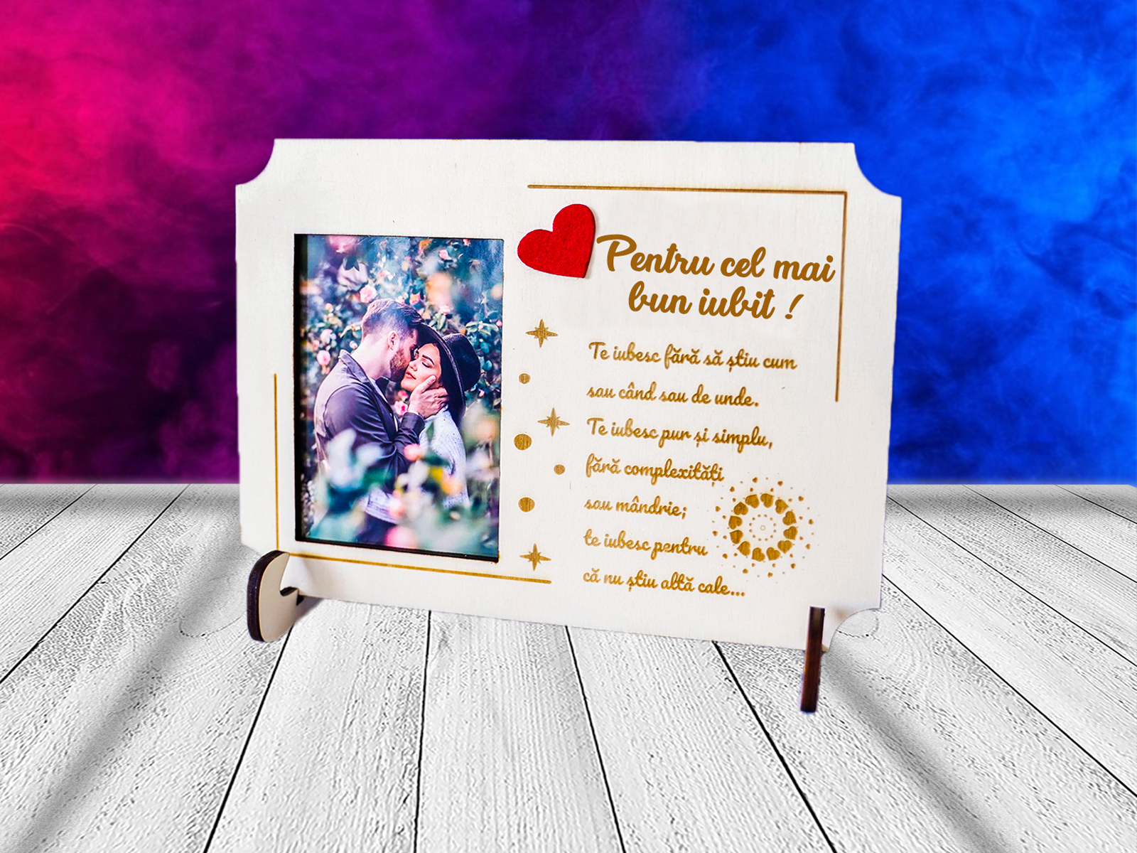 Ornament lemn cu poza pentru cel mai bun iubit cadouri iubit sot
