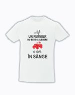 trc077 A fi fermier nu este o alegere alb Tricou personalizat A fi fermier nu este o alegere o am in sange tricouri fermieri cadouri