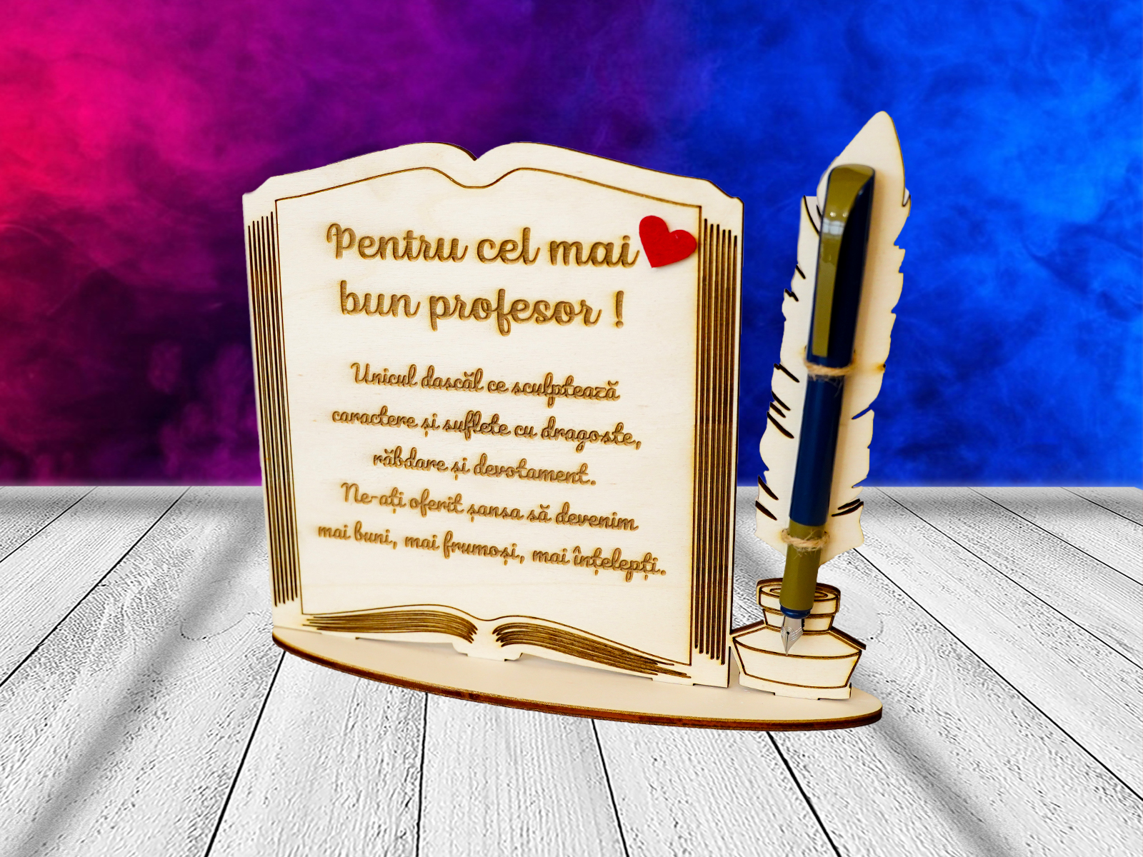 Ornament lemn cu stilou pentru cel mai bun profesor cadouri personalizate profesor